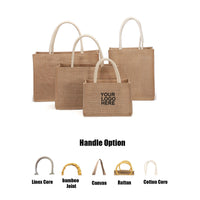 GB6182 Laminated Jute Burlap Tote Bags
