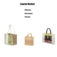 GB6182 Laminated Jute Burlap Tote Bags