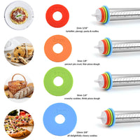 GG3714 Stainless Steel Rolling Pins With Adjustable Thickness Rings